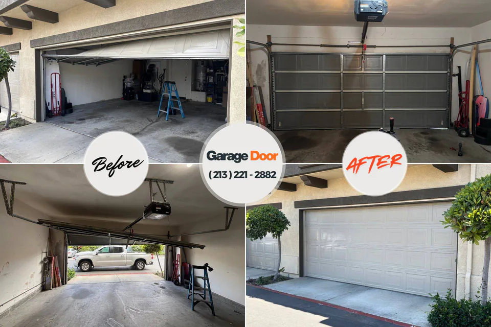 Before and after: garage door repair Lynden, WA